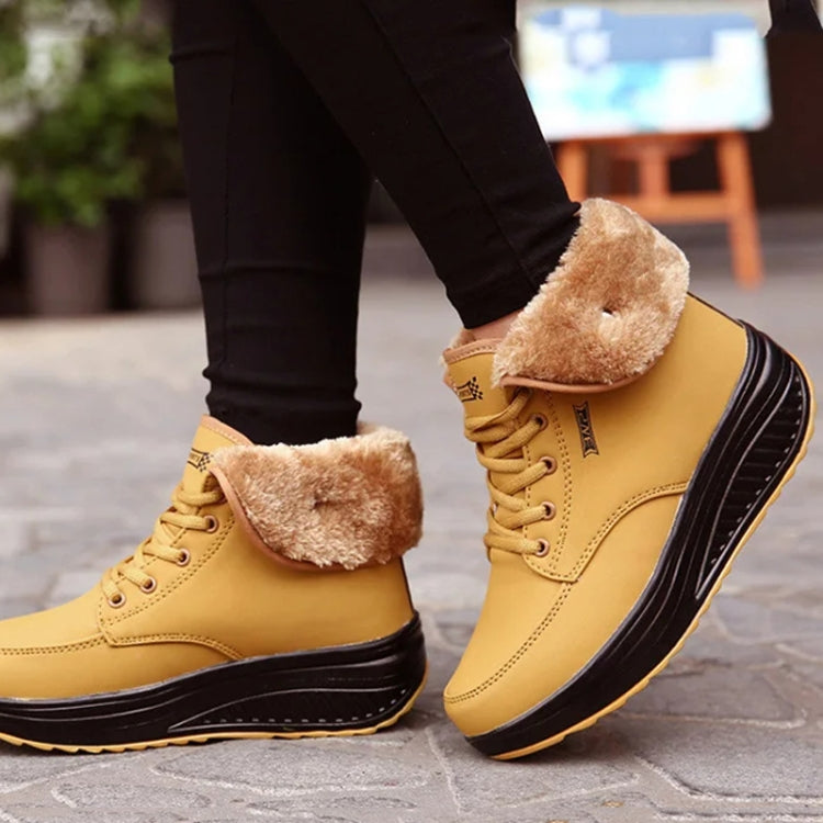 Autumn Winter Warm Ankle Boots Women Plush Cotton Shoes Shake Sneakers, Size: 39