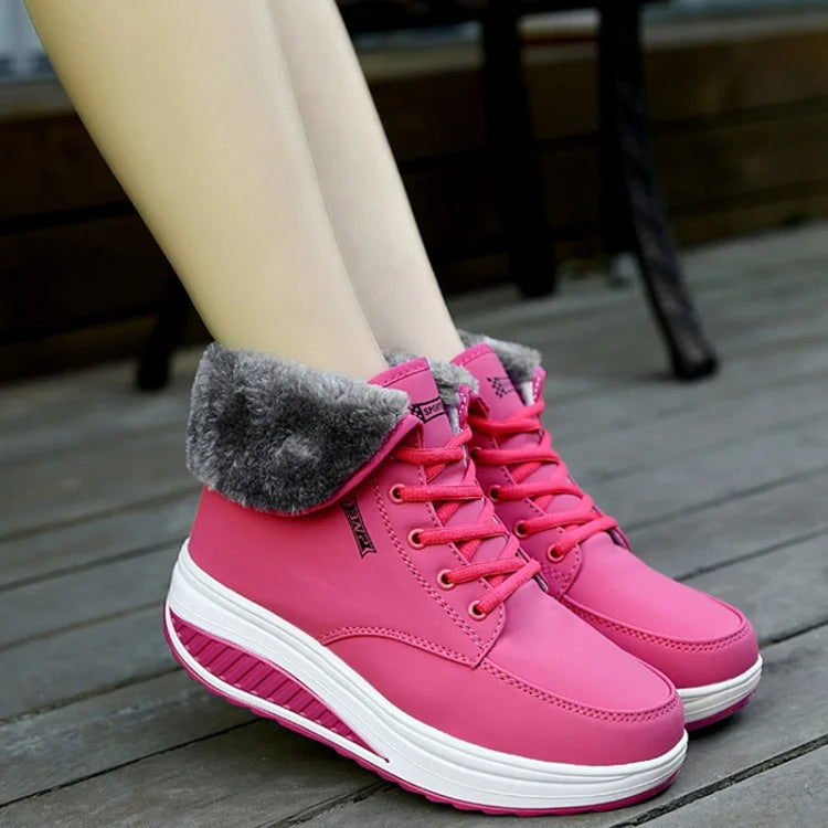 Autumn Winter Warm Ankle Boots Women Plush Cotton Shoes Shake Sneakers, Size: 40