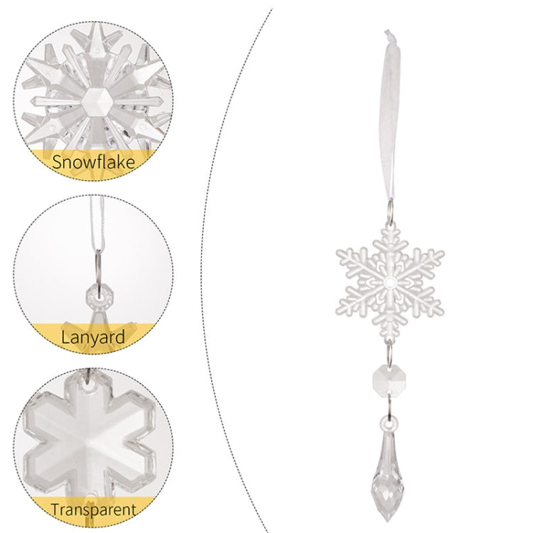 5pcs /Set Christmas Acrylic Clear Pendant Snowflake Icicle Crystal Ornaments Xmas Tree Hanging Decoration