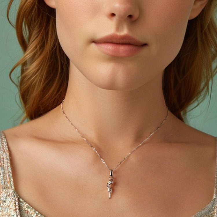 S925 Sterling Silver Platinum Romantic and Warm Tulip Beaded Jewelry Pendants - SCC2886