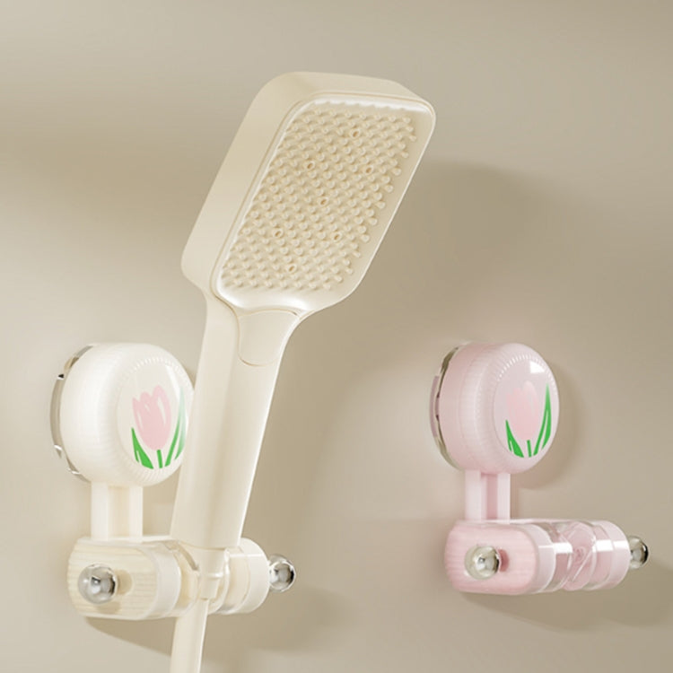 Bathroom No-Punch Suction Cup Showerhead Holder Tulip Shower Hanger