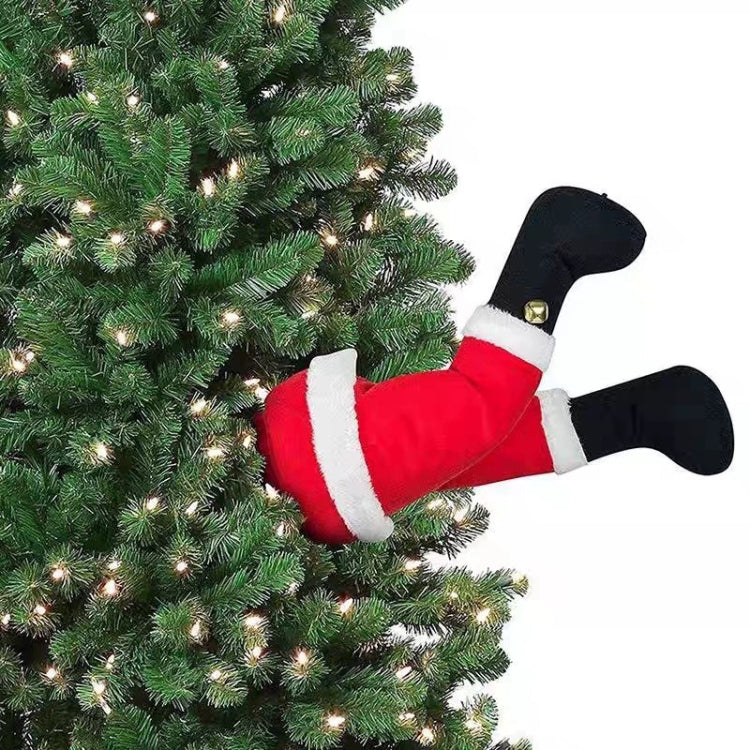 Christmas Tree Decoration Santa Claus Elf Legs Plush Door Decor Christmas Home Hanging Ornaments - Red