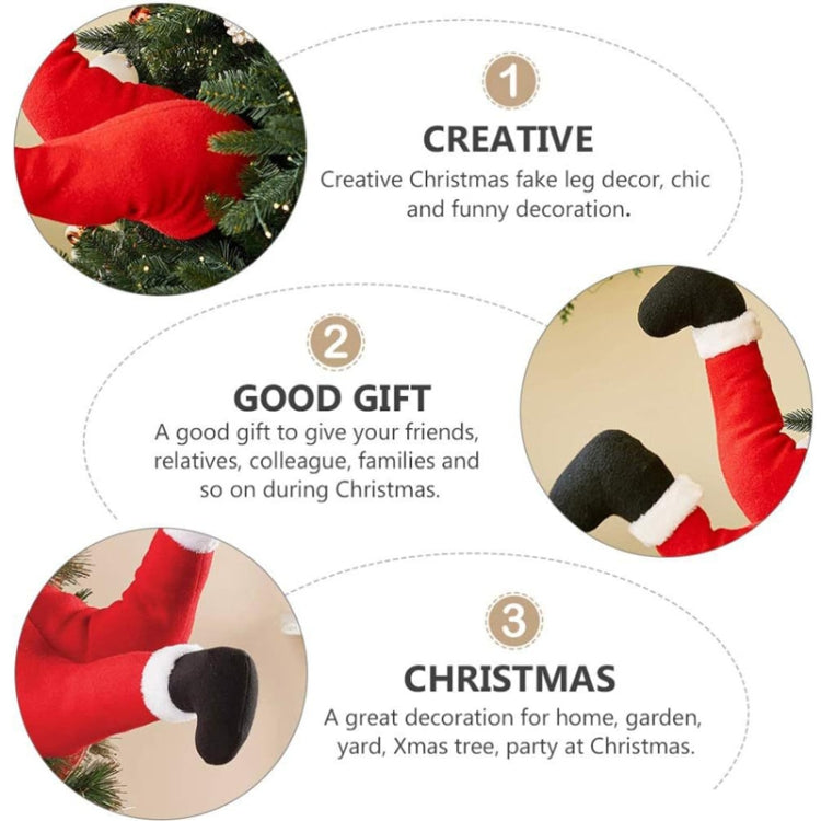 Christmas Tree Decoration Santa Claus Elf Legs Plush Door Decor Christmas Home Hanging Ornaments - Red