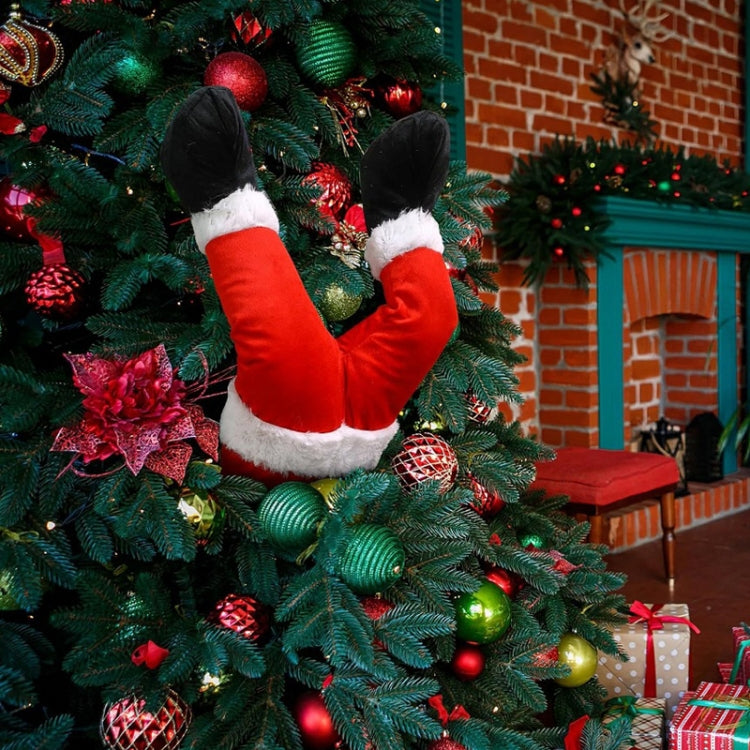 Christmas Tree Decoration Santa Claus Elf Legs Plush Door Decor Christmas Home Hanging Ornaments - Red