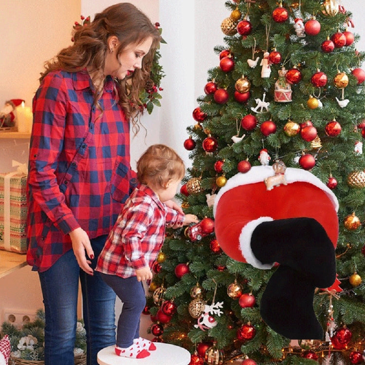 Christmas Tree Decoration Santa Claus Elf Legs Plush Door Decor Christmas Home Hanging Ornaments - Red