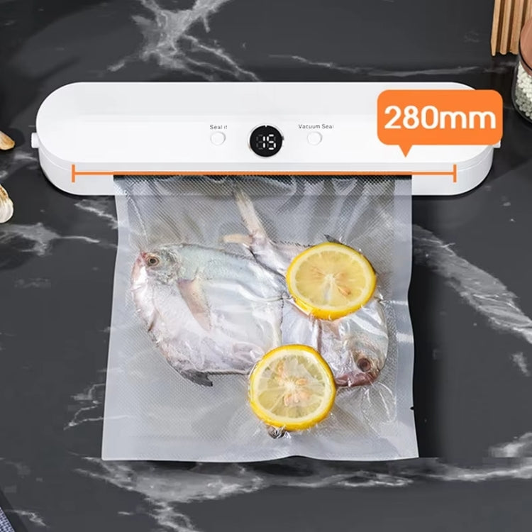Food Vacuum Sealer Machine 60KPA Suction, Single / Vacuum Seal Modes With 10 Vacuum Bags US Plug
