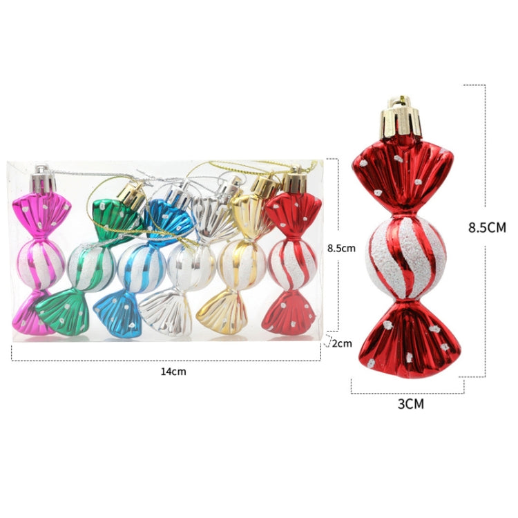 6pcs /Box Candy Christmas Tree DIY Ornaments New Year Xmas Gifts Christmas Ball Decoration
