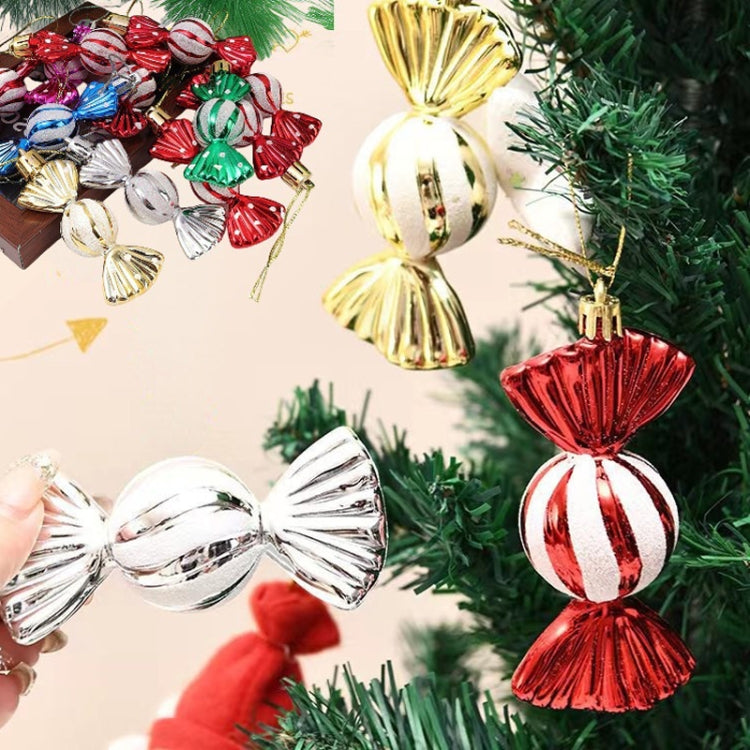 6pcs /Box Candy Christmas Tree DIY Ornaments New Year Xmas Gifts Christmas Ball Decoration