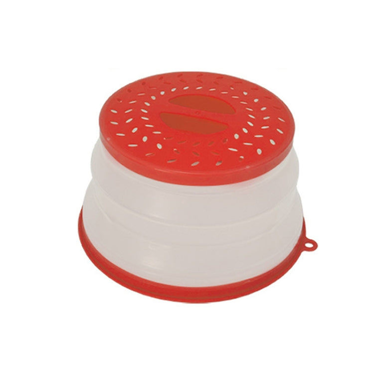 Kitchen Foldable Microwave Oven Splash Guard Household Multifunctional Food Preservation Cover, Style: Small Red