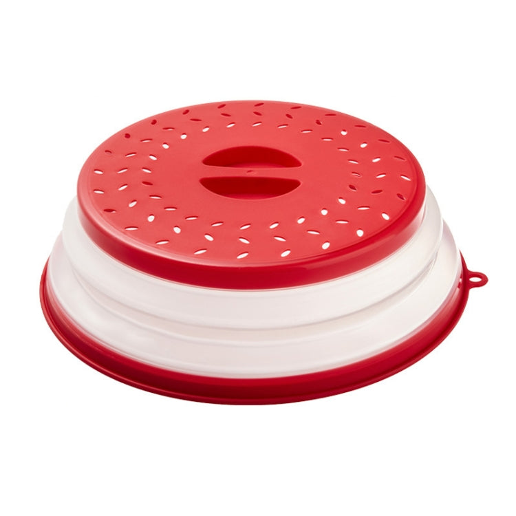 Kitchen Foldable Microwave Oven Splash Guard Household Multifunctional Food Preservation Cover, Style: Large Red