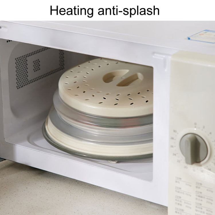 Kitchen Foldable Microwave Oven Splash Guard Household Multifunctional Food Preservation Cover, Style: Medium White