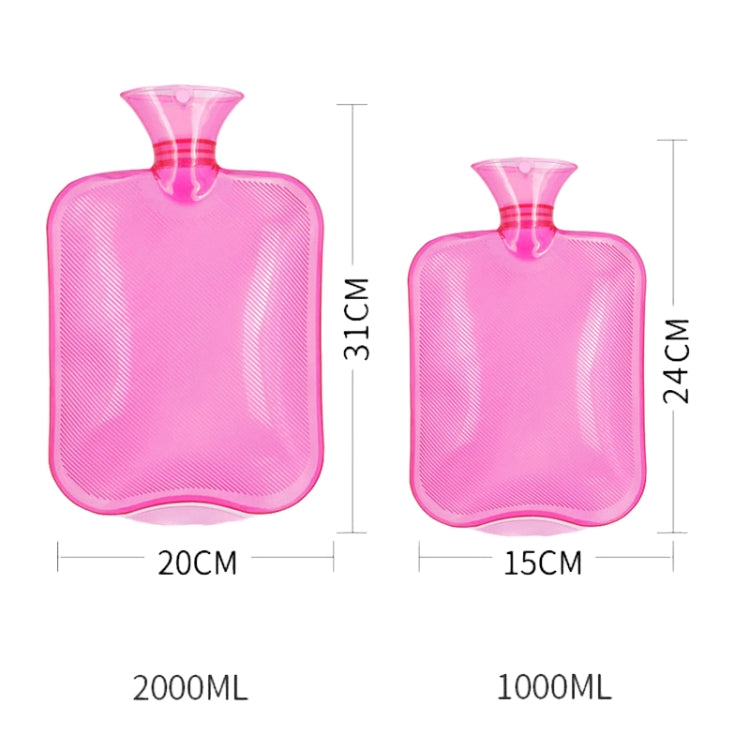 Clear PVC Thick Warm Water Bag Hand Warmer Girls Pocket Warmer Hot Water Bag, Color: 2000ml Blue