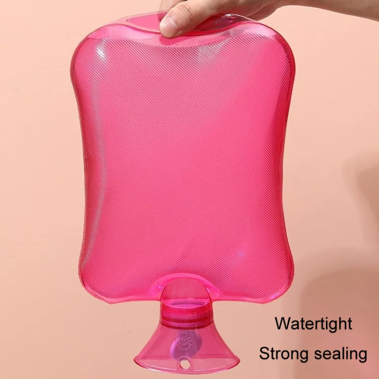 Clear PVC Thick Warm Water Bag Hand Warmer Girls Pocket Warmer Hot Water Bag, Color: 1000ml Blue