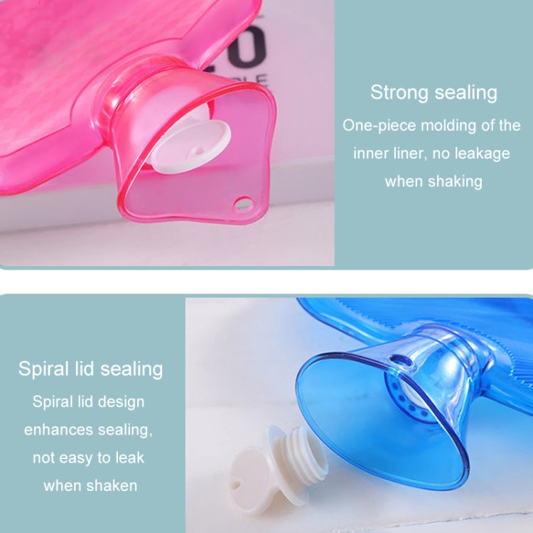 Clear PVC Thick Warm Water Bag Hand Warmer Girls Pocket Warmer Hot Water Bag, Color: 1000ml Blue