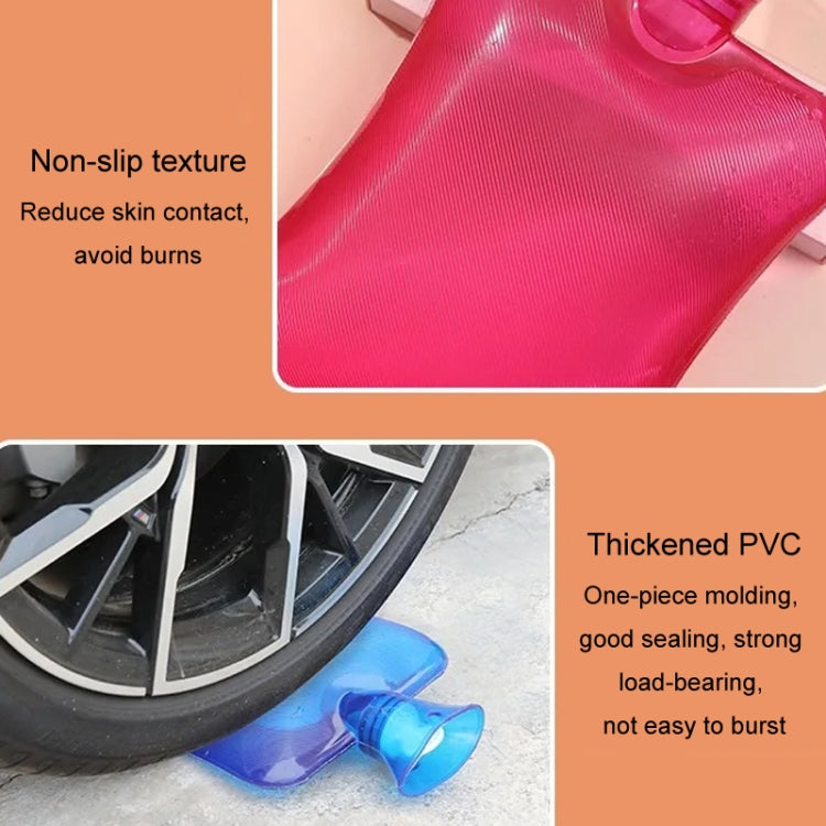 Clear PVC Thick Warm Water Bag Hand Warmer Girls Pocket Warmer Hot Water Bag, Color: 2000ml Blue