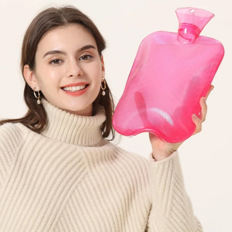 Clear PVC Thick Warm Water Bag Hand Warmer Girls Pocket Warmer Hot Water Bag, Color: 2000ml Pink