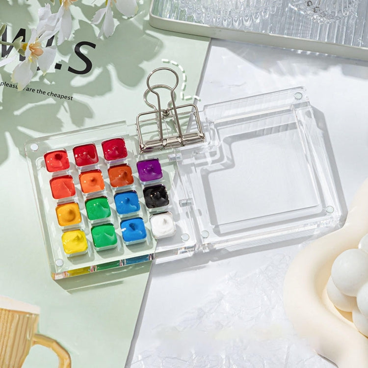 Mini Portable Watercolor Acrylic Box For Sketching, Style: 15 Grids