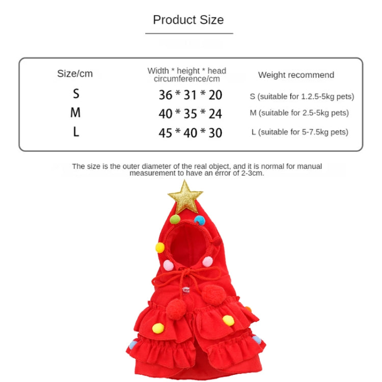Fall Winter Christmas Pet Clothes Cloak Pet Cape Shawl Dog Transfiguration, Size: S-For 1.5-2.5kg