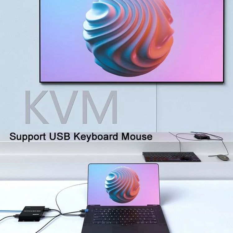 200m HDMI KVM IP Network Cable Extender H.264 Mouse Keyboard Extender EU Plug - Black