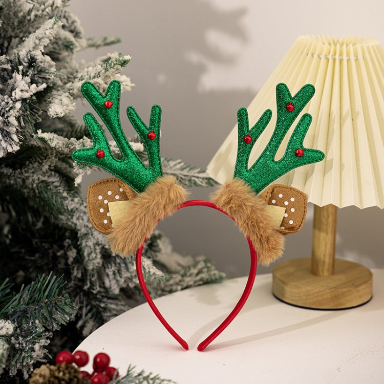 Christmas Deer Antler Plush Headband Festival Party Makeup Props
