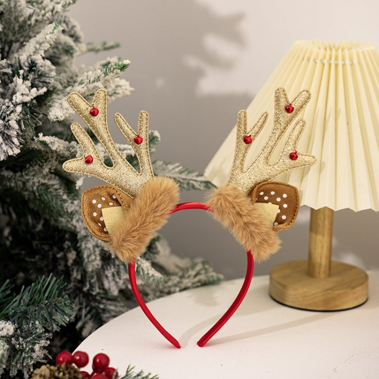 Christmas Deer Antler Plush Headband Festival Party Makeup Props