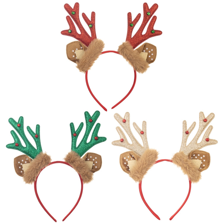 Christmas Deer Antler Plush Headband Festival Party Makeup Props