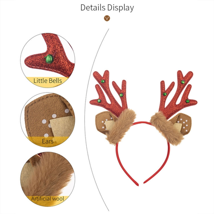 Christmas Deer Antler Plush Headband Festival Party Makeup Props