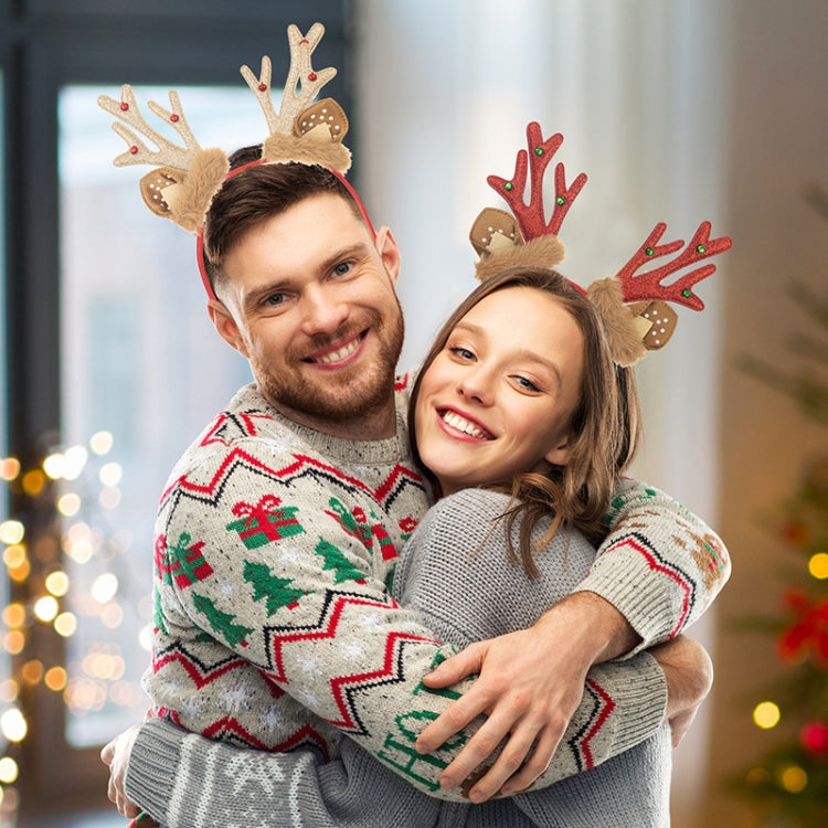 Christmas Deer Antler Plush Headband Festival Party Makeup Props