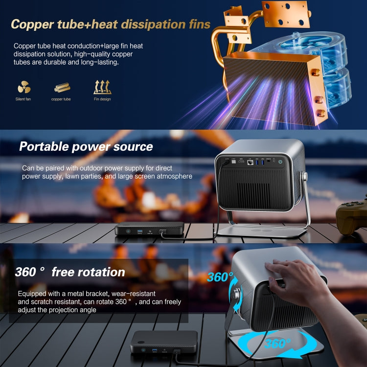 TOUMEI X6 4K HD Home Theater Office Teaching Microphone Karaoke Projector GTV Google Systems