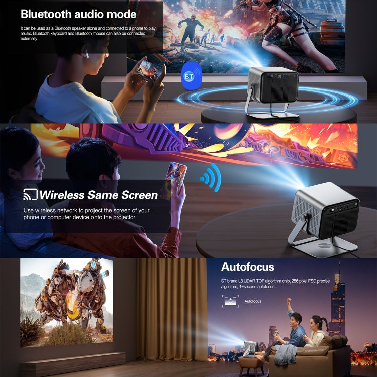 TOUMEI X6 4K HD Home Theater Office Teaching Microphone Karaoke Projector GTV Google Systems