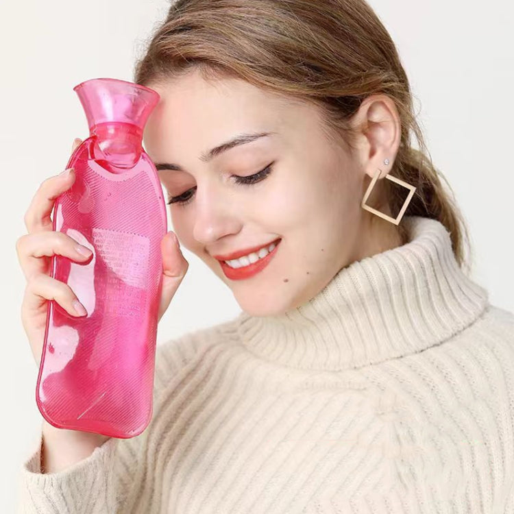 Long Strip Hot Water Bag PVC Explosion-proof Rubber Warm Water Bag Girls Winter Bed Warmer, Color: 2000ml Blue+Pink Cover