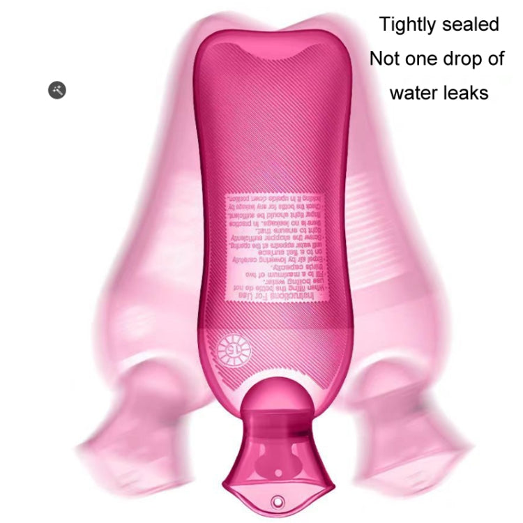 Long Strip Hot Water Bag PVC Explosion-proof Rubber Warm Water Bag Girls Winter Bed Warmer, Color: 2000ml Rose+Pink Cover