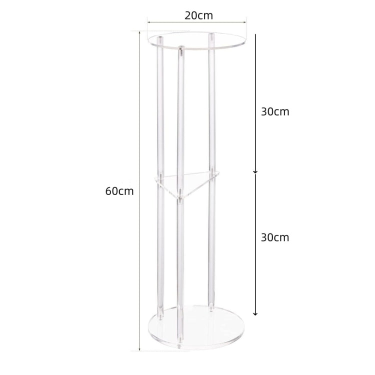 3 Layer Acrylic Round Table Bedroom Living Room Wine Table - 131