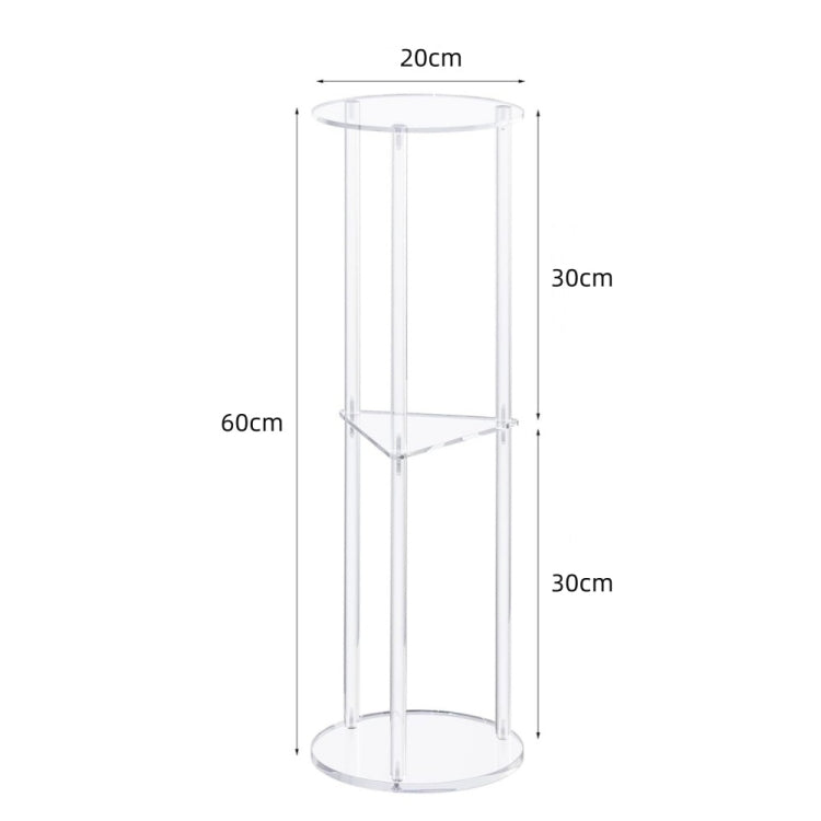 3 Layer Acrylic Round Table Bedroom Living Room Wine Table - 130