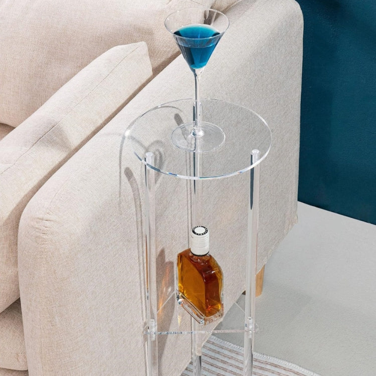 3 Layer Acrylic Round Table Bedroom Living Room Wine Table - 130