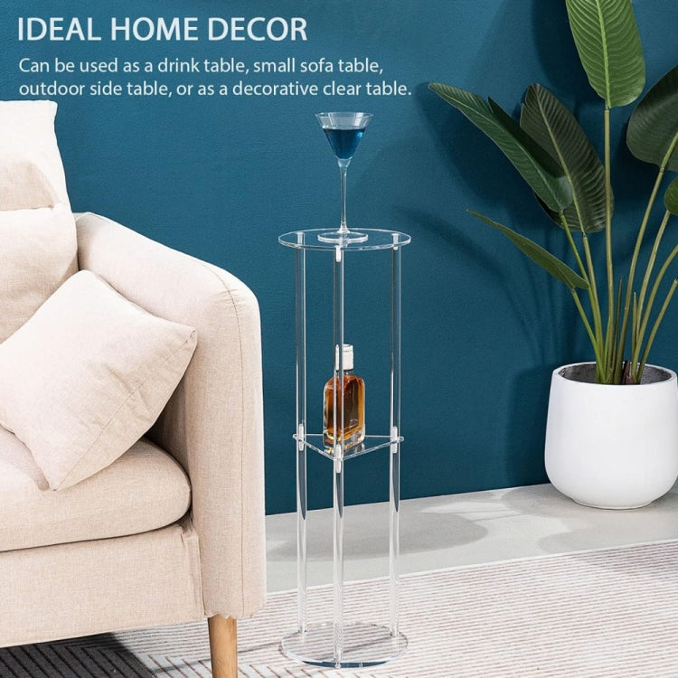 3 Layer Acrylic Round Table Bedroom Living Room Wine Table - 130