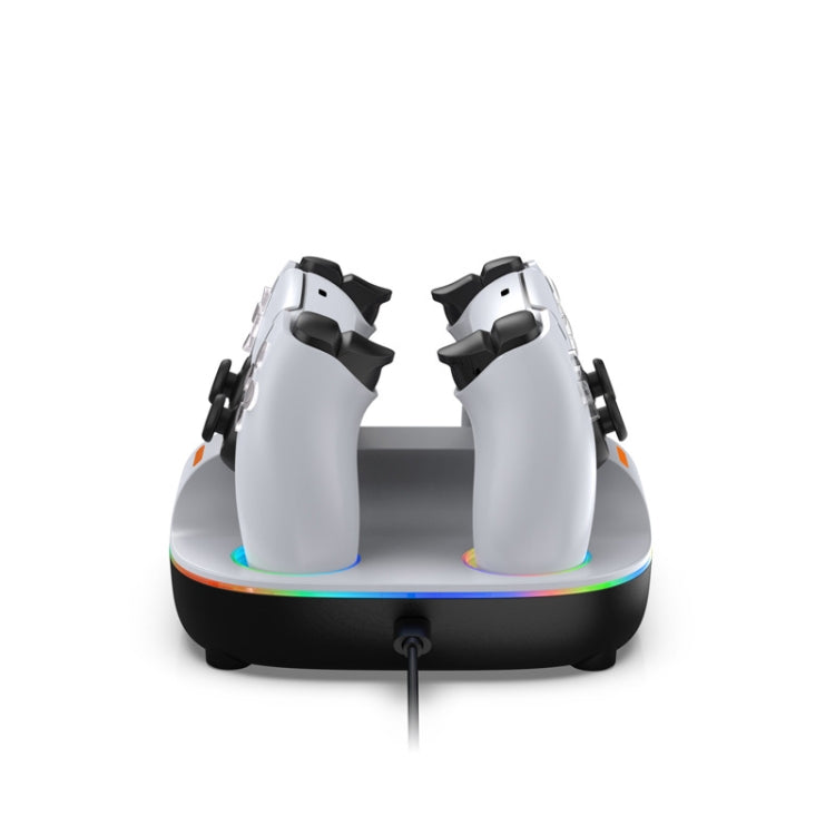 For PS5 Controller Dual Charger Charging Stand Docking Station With RGB Ambient Light