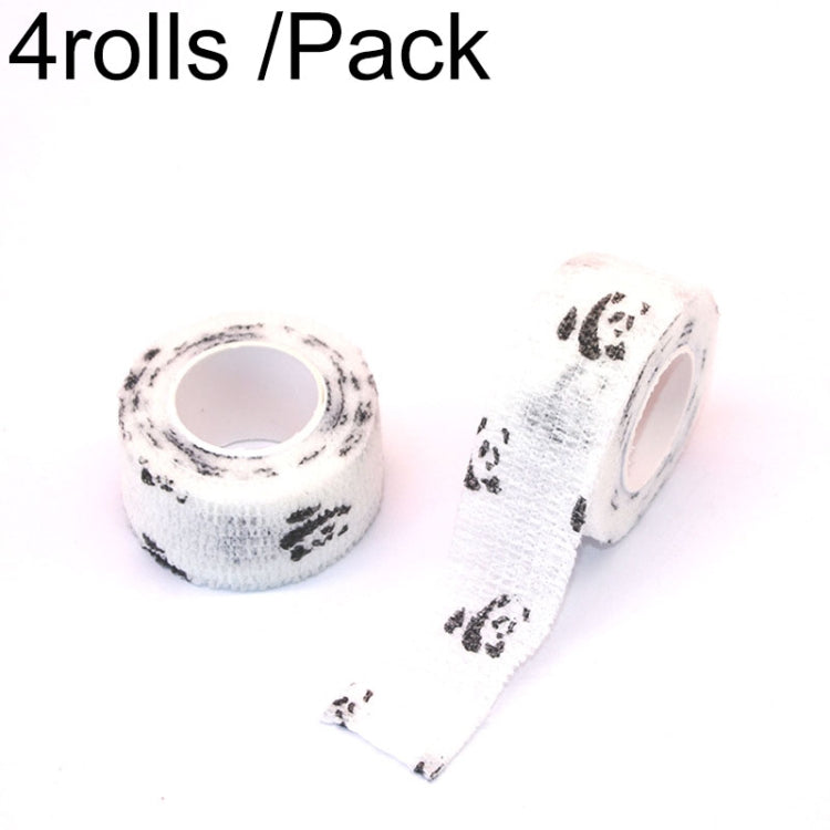 4rolls /Pack 2.5cm X 4.5m Cartoon Non-Woven Sports Protection Bandage, Color: Panda