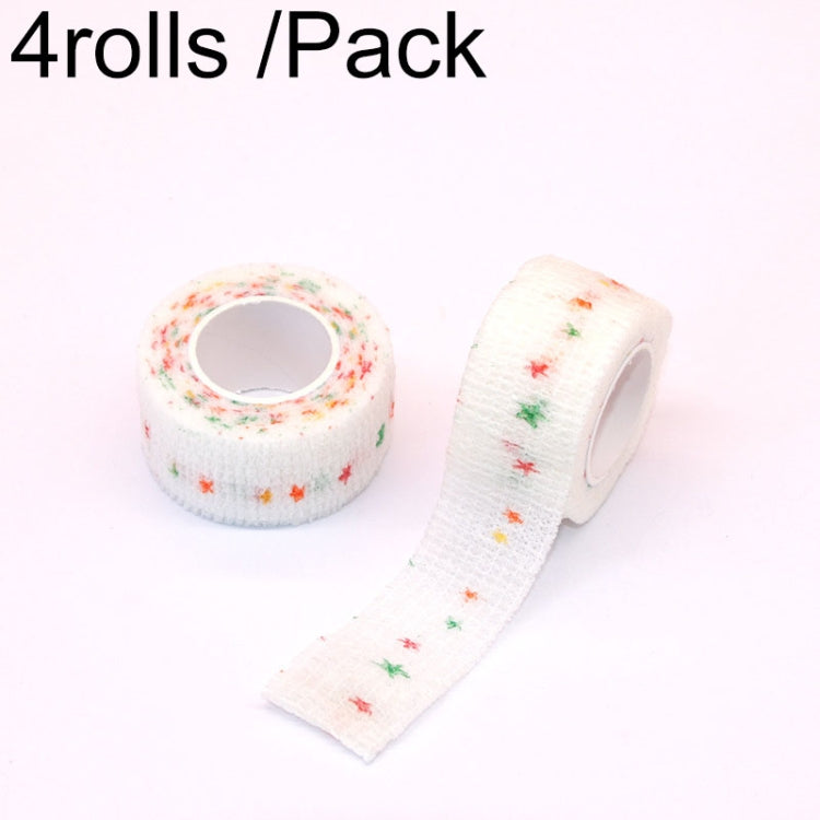 4rolls /Pack 2.5cm X 4.5m Cartoon Non-Woven Sports Protection Bandage, Color: Little Star
