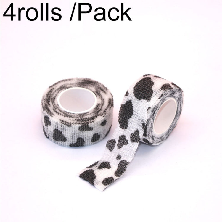 4rolls /Pack 2.5cm X 4.5m Cartoon Non-Woven Sports Protection Bandage, Color: Cow
