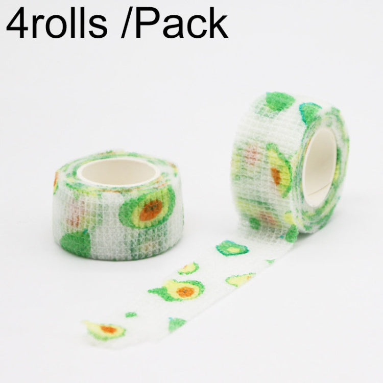 4rolls /Pack 2.5cm X 4.5m Cartoon Non-Woven Sports Protection Bandage, Color: Avocado