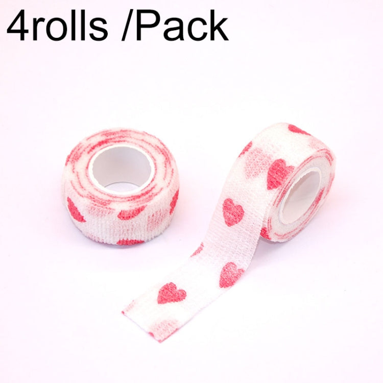 4rolls /Pack 2.5cm X 4.5m Cartoon Non-Woven Sports Protection Bandage, Color: Love