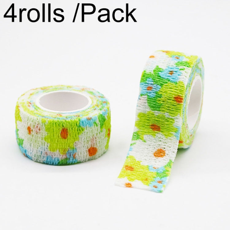4rolls /Pack 2.5cm X 4.5m Cartoon Non-Woven Sports Protection Bandage, Color: Narcissus
