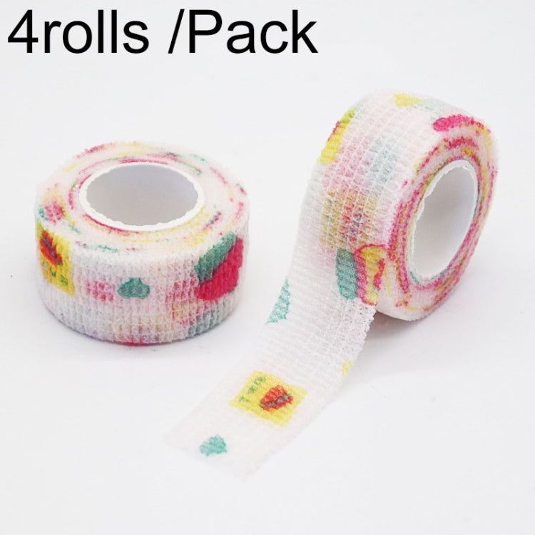 4rolls /Pack 2.5cm X 4.5m Cartoon Non-Woven Sports Protection Bandage, Color: Sandwich