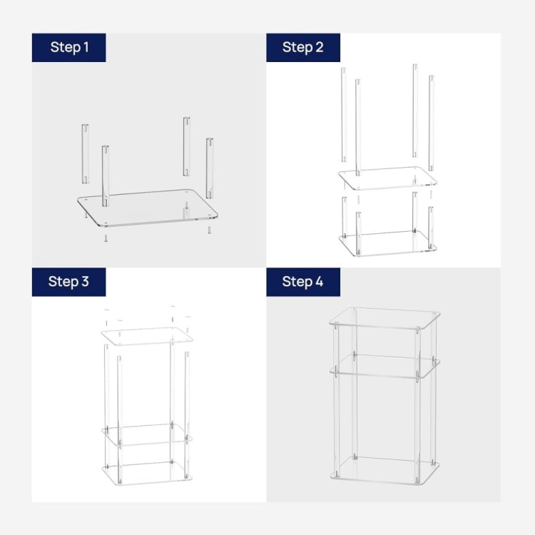 3 Layer Acrylic Square Table Bedroom Living Room Wine Table - 129
