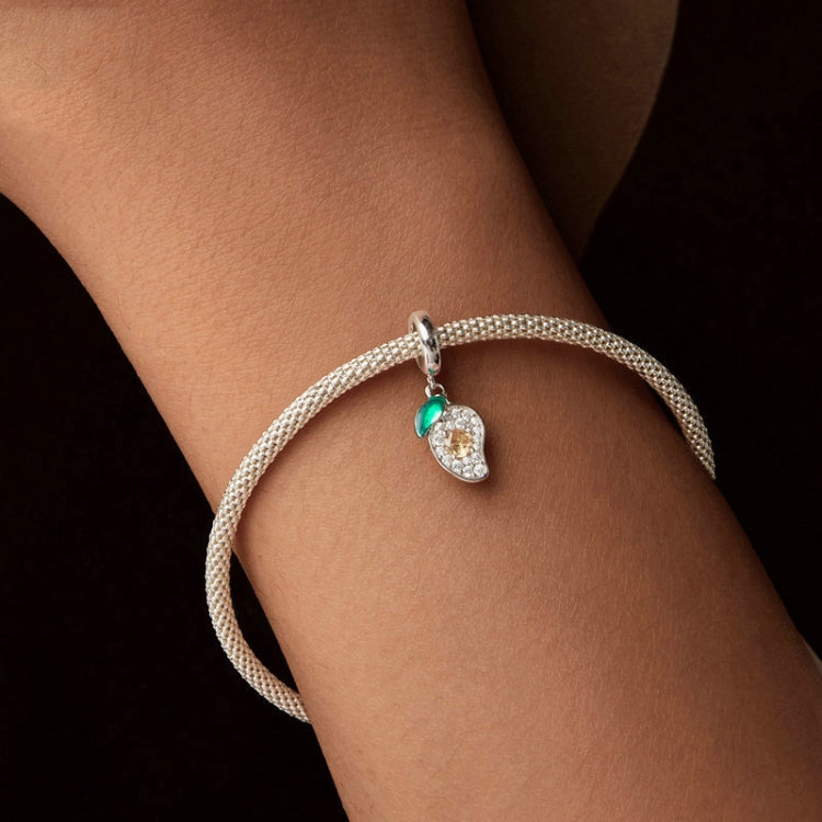 S925 Sterling Silver DIY Mango Bracelet Pendant - SCC2822