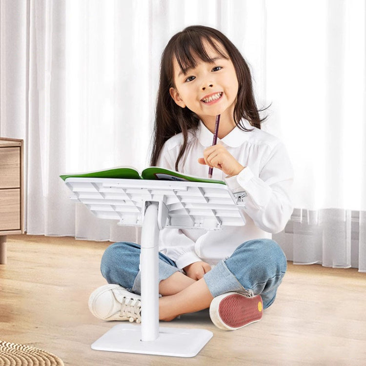 Multifunctional Retractable and Adjustable Angle Children Reading Bookshelf, Color: White Basic