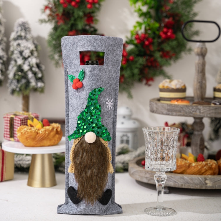 Christmas Cartoon Wine Bottle Cover Holiday Party Decoration Gift Bag