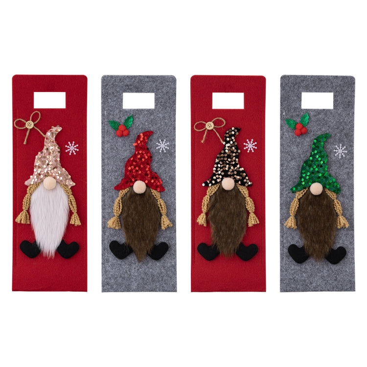 Christmas Cartoon Wine Bottle Cover Holiday Party Decoration Gift Bag