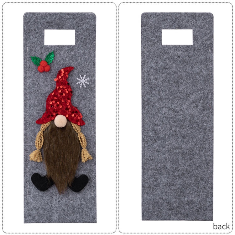Christmas Cartoon Wine Bottle Cover Holiday Party Decoration Gift Bag